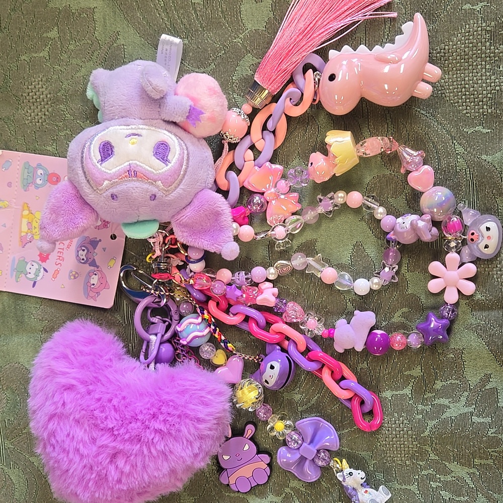 Sanrio Purple Kuromi Plushie Bag Charm, Hand Crafted Originaleighs